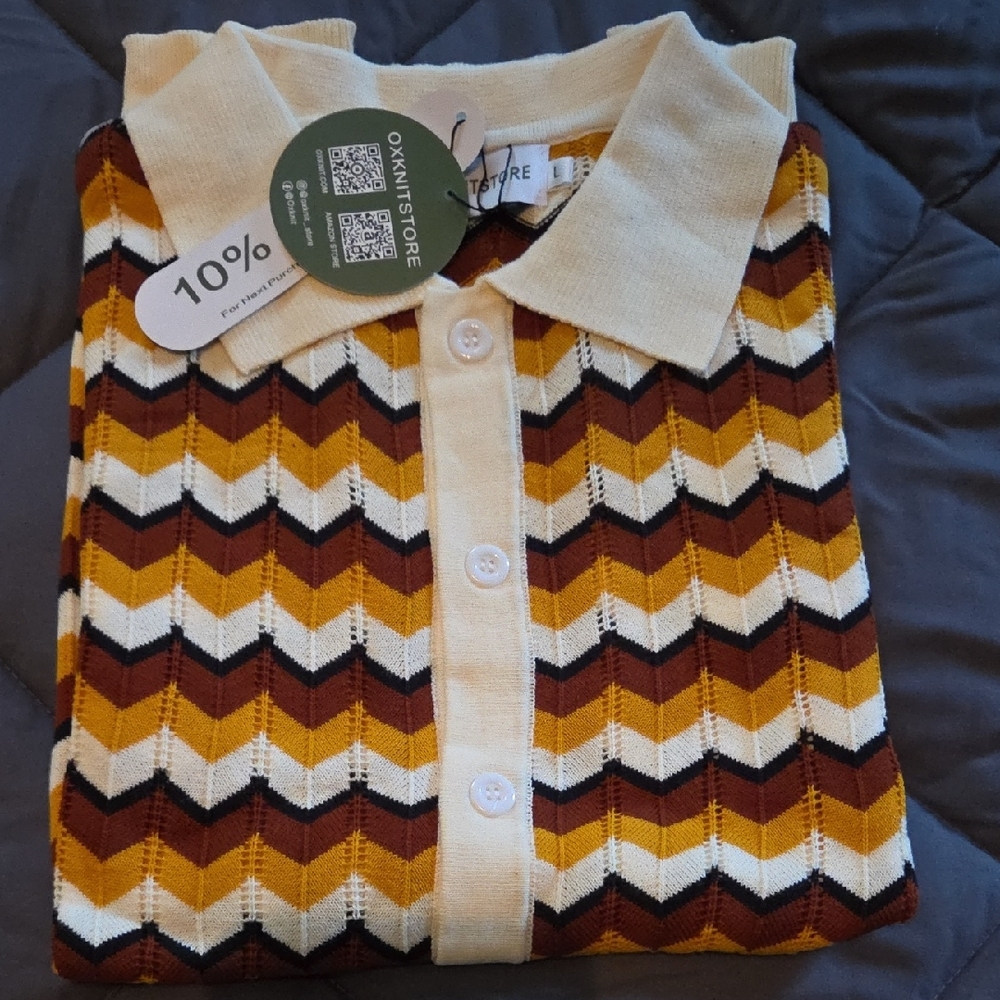 Chevron Pattern Polo Shirt